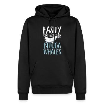 Weißwal Beluga Wal - Männer Premium Bio Hoodie - Schwarz - Vorne - Nico (187cm)