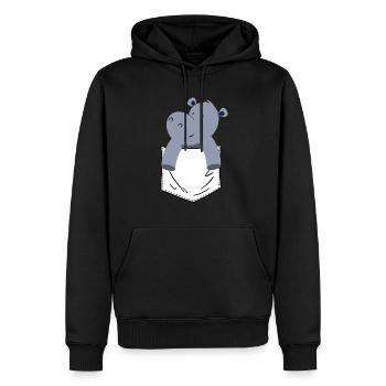Hippopotame Hippopotame - Sweat à capuche Premium bio Homme - noir - Devant - Nico (187cm)