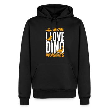 Dino Nuggets Dinosaurier Chicken Nuggets - Männer Premium Bio Hoodie - Schwarz - Vorne - Nico (187cm)