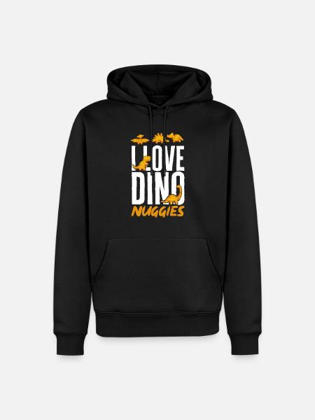 Dino Nuggets Dinosaurier Chicken Nuggets - Männer Premium Bio Hoodie - Schwarz