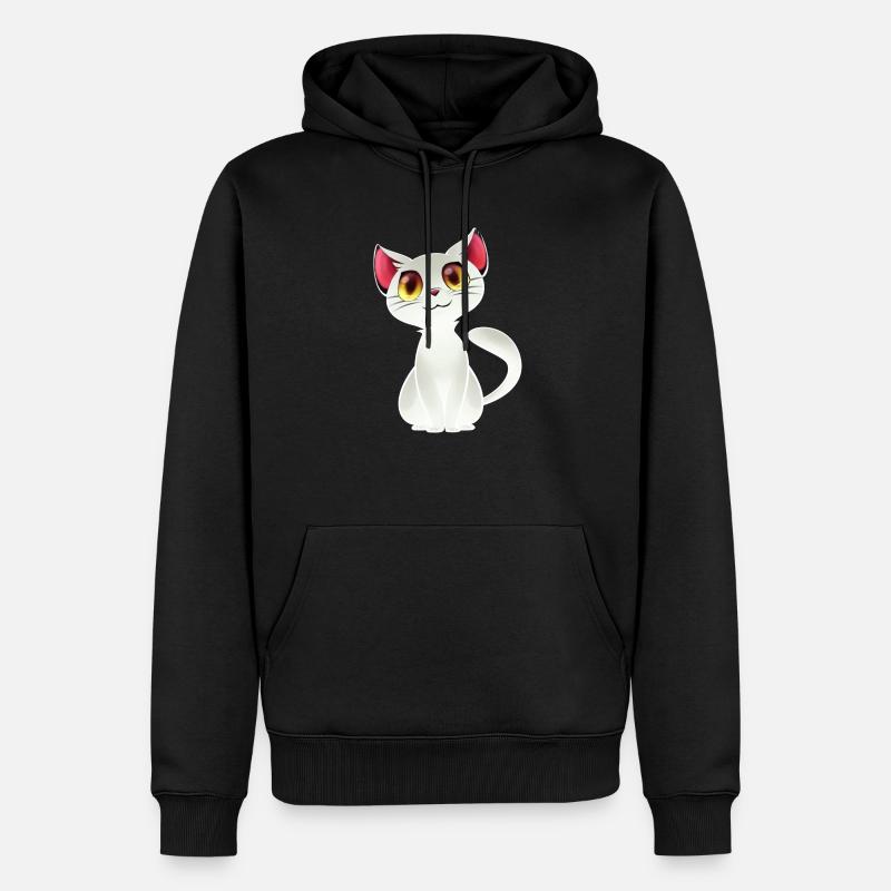 chat blanc - chat blanc - Sweat à capuche Premium bio Homme - noir