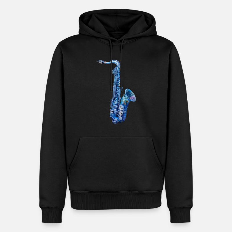 Saxophone Poisson - Sweat à capuche Premium bio Homme - noir