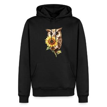 Schneeleopard - Männer Premium Bio Hoodie - Schwarz - Vorne - Nico (187cm)