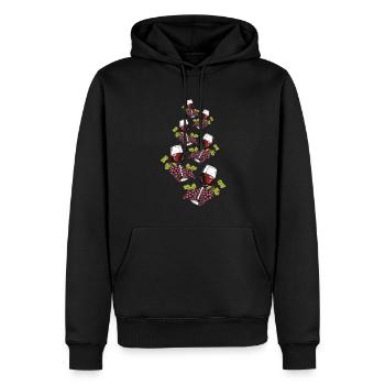 Verre à vin Raisins Vin - Sweat à capuche Premium bio Homme - noir - Devant - Nico (187cm)