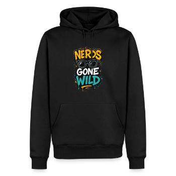 Nerds Gone Wild - Graffiti rétro - Sweat à capuche Premium bio Homme - noir - Devant - Nico (187cm)
