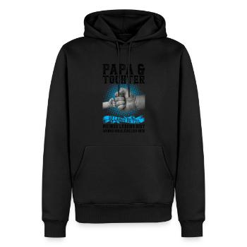 Papa & Tochter Familie Tochter Geschenk - Männer Premium Bio Hoodie - Schwarz - Vorne - Nico (187cm)