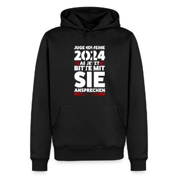 Jugendweihe 2024 Jugend Konfirmation Geschenk - Männer Premium Bio Hoodie - Schwarz - Vorne - Nico (187cm)