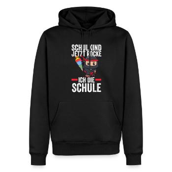 Schulkind Ninja Schulbeginn Geschenk - Männer Premium Bio Hoodie - Schwarz - Vorne - Nico (187cm)