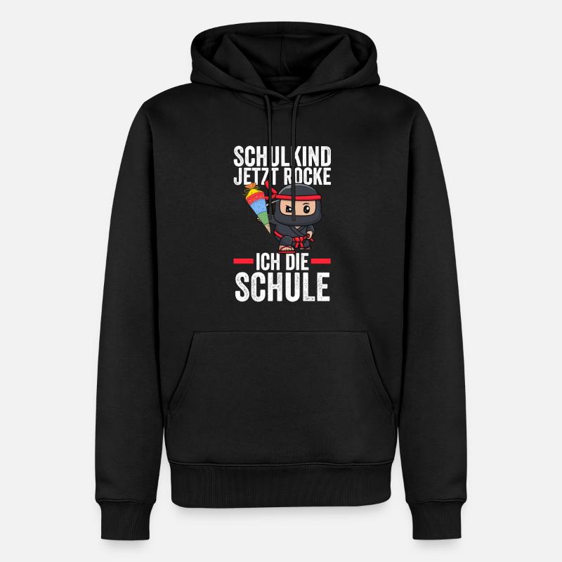 Schulkind Ninja Schulbeginn Geschenk - Männer Premium Bio Hoodie - Schwarz