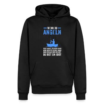 Angeln Fische Fischer Geschenk - Männer Premium Bio Hoodie - Schwarz - Vorne - Nico (187cm)