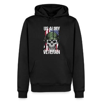 Cadeau du drapeau du soldat de l’armée américaine - Sweat à capuche Premium bio Homme - noir - Devant - Nico (187cm)