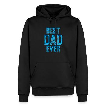 MEILLEUR PÈRE DE TOUS LES TEMPS - MEILLEUR PÈRE - ANNIVERSAIRE DE LA FÊTE DES PÈRES - Sweat à capuche Premium bio Homme - noir - Devant - Nico (187cm)