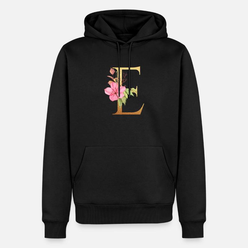 Buchstabe E - Männer Premium Bio Hoodie - Schwarz