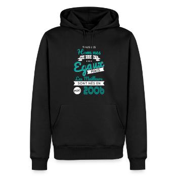 18 Year Old Birthday - Best Born May 2006 - Men’s Premium Organic Hoodie - black - Front - Nico (187cm)