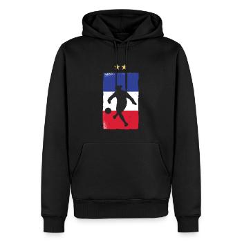 France Football Maillot de foot Drapeau Français - Sweat à capuche Premium bio Homme - noir - Devant - Nico (187cm)