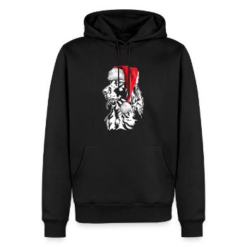 Père Noël Setter Chiens de Noël Wilsigns - Sweat à capuche Premium bio Homme - noir - Devant - Nico (187cm)