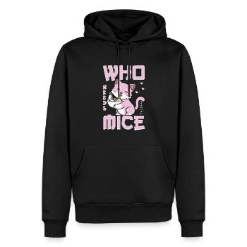 cat eating ramen who needs mice - Men’s Premium Organic Hoodie - black - Front - Nico (187cm)