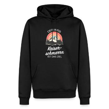 Der (Weg) Kaiserschmarrn Ist Das Ziel - Wandern - Männer Premium Bio Hoodie - Schwarz - Vorne - Nico (187cm)
