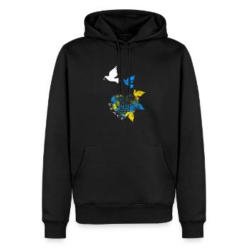 Ukraine - Men’s Premium Organic Hoodie - black - Front - Nico (187cm)