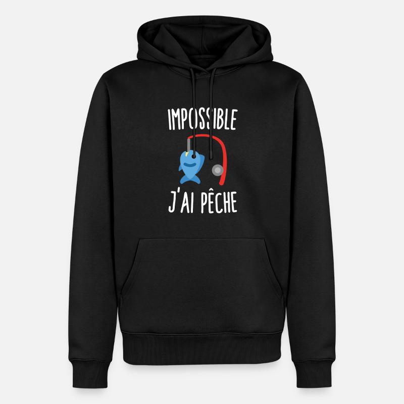 Impossible j'ai pêche - Sweat à capuche Premium bio Homme - noir