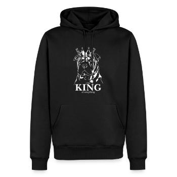 Shar Pei King Chien Disant Chiens Chien Wilsigns - Sweat à capuche Premium bio Homme - noir - Devant - Nico (187cm)