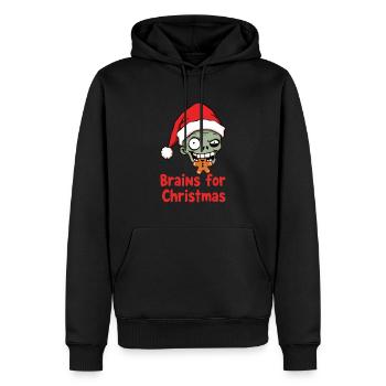 Drôle de zombie de Noël - Sweat à capuche Premium bio Homme - noir - Devant - Nico (187cm)