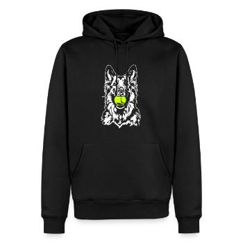 German Longhaired German Shepherd Dogs Wilsigns - Men’s Premium Organic Hoodie - black - Front - Nico (187cm)