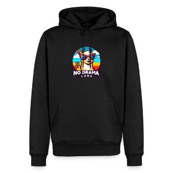 Kein Drama Lama - Männer Premium Bio Hoodie - Schwarz - Vorne - Nico (187cm)