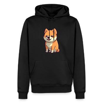 Chien Shiba Inu mignon - Chemise Anime - Sweat à capuche Premium bio Homme - noir - Devant - Nico (187cm)