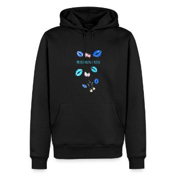 Sirène, Bisous, Sous L’eau, Lèvres Bleues - Sweat à capuche Premium bio Homme - noir - Devant - Nico (187cm)