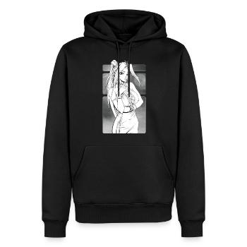 Fille manga japonaise - Sweat à capuche Premium bio Homme - noir - Devant - Nico (187cm)