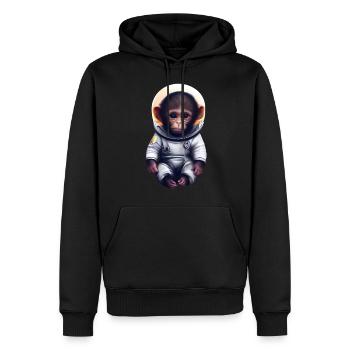 Affe Astronaut - Männer Premium Bio Hoodie - Schwarz - Vorne - Nico (187cm)