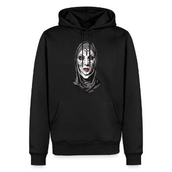 Effrayant Vampire Nun Halloween Design - Sweat à capuche Premium bio Homme - noir - Devant - Nico (187cm)