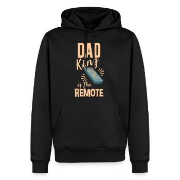 Dad King Of The Remote 4 - Männer Premium Bio Hoodie - Schwarz - Vorne - Nico (187cm)