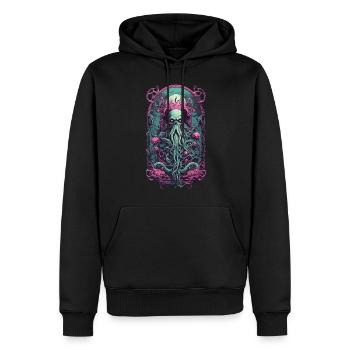 Okkultes Ghul Kraken Monster Halloween Design - Männer Premium Bio Hoodie - Schwarz - Vorne - Nico (187cm)