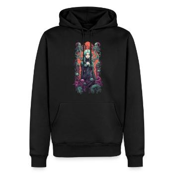 Goth Anime Girl Pastel Occulte Underworld - Sweat à capuche Premium bio Homme - noir - Devant - Nico (187cm)