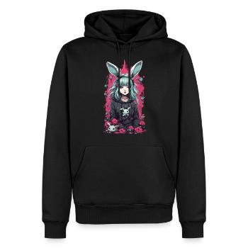 Kawaii Goth Anime Bunny Dunkle Magie Aesthetic - Männer Premium Bio Hoodie - Schwarz - Vorne - Nico (187cm)