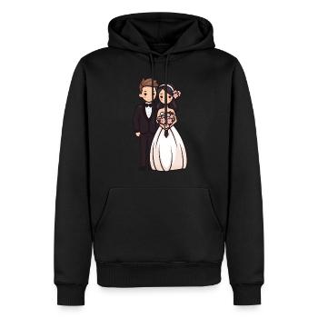 Mariée marié jeunes mariés mariage - Sweat à capuche Premium bio Homme - noir - Devant - Nico (187cm)