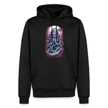 Pastel Goth Kraken Streetwear Design - Sweat à capuche Premium bio Homme - noir - Devant - Nico (187cm)