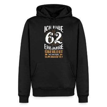 Mariage Aquarium Mariage 62 ans mariage - Sweat à capuche Premium bio Homme - noir - Devant - Nico (187cm)