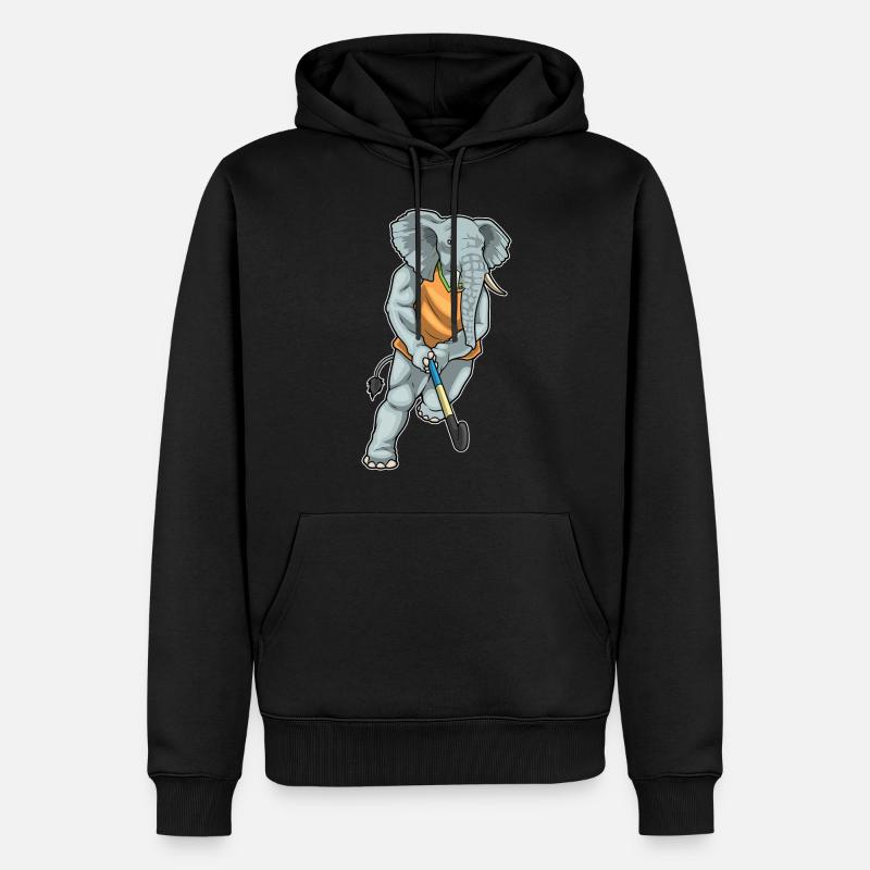 Bâton de hockey Elephant - Sweat à capuche Premium bio Homme - noir