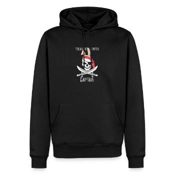 Jolly Roger Pirat Osterhase Schatzsucher - Männer Premium Bio Hoodie - Schwarz - Vorne - Nico (187cm)