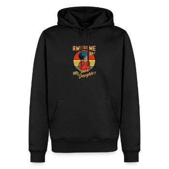 Génial comme ma fille noire - Sweat à capuche Premium bio Homme - noir - Devant - Nico (187cm)