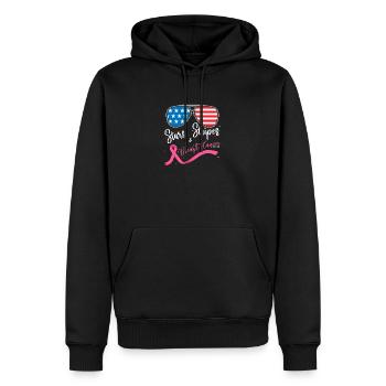 Amerikanische Flagge Sonnenbrille Sterne Streifen Brust - Männer Premium Bio Hoodie - Schwarz - Vorne - Nico (187cm)
