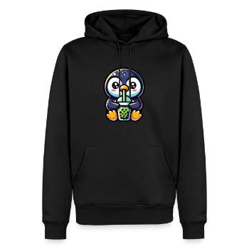 Bubble Tea Pingouin Boba Tea Kawaii Cadeau - Sweat à capuche Premium bio Homme - noir - Devant - Nico (187cm)