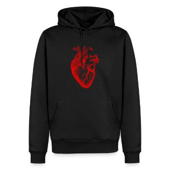 Herz Mode Design - Männer Premium Bio Hoodie - Schwarz - Vorne - Nico (187cm)
