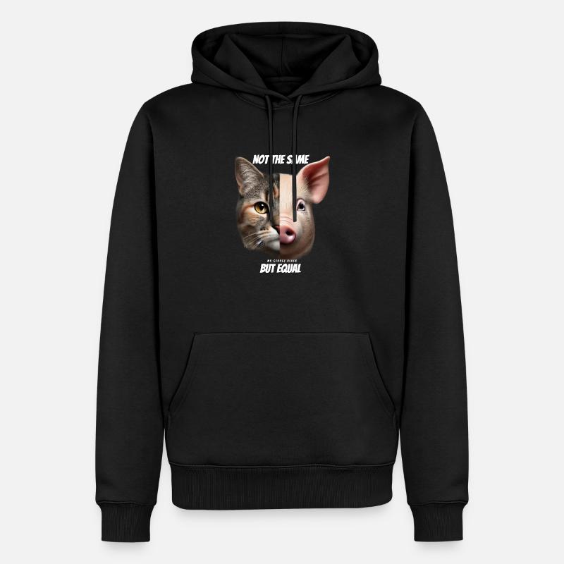 Chat et cochon - Sweat à capuche Premium bio Homme - noir