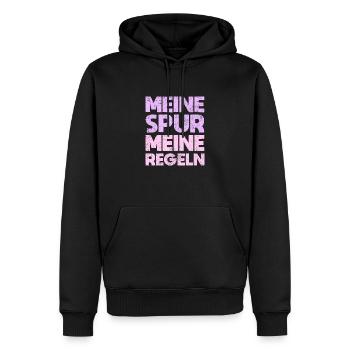 Meine Spur, Meine Regeln - Männer Premium Bio Hoodie - Schwarz - Vorne - Nico (187cm)