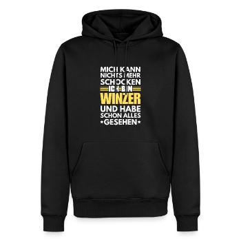 Nicht schockbarer Winzer - Männer Premium Bio Hoodie - Schwarz - Vorne - Nico (187cm)