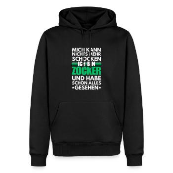Joueur non choquable - Sweat à capuche Premium bio Homme - noir - Devant - Nico (187cm)